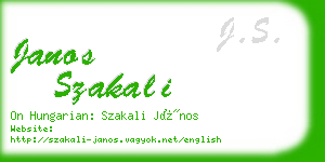 janos szakali business card